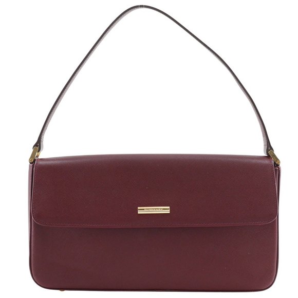 Burberry Hobo Shoulder Bag Leather Bordeaux Type Women's - Picture 1 of 10